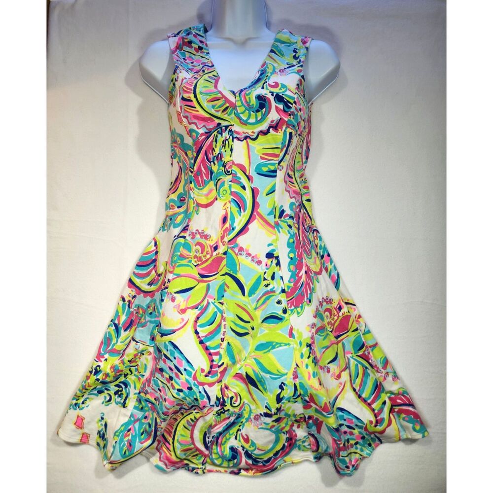 Lily Pulitzer Womens Dress Size XS Multicolor Fit Flare Preppy Resort